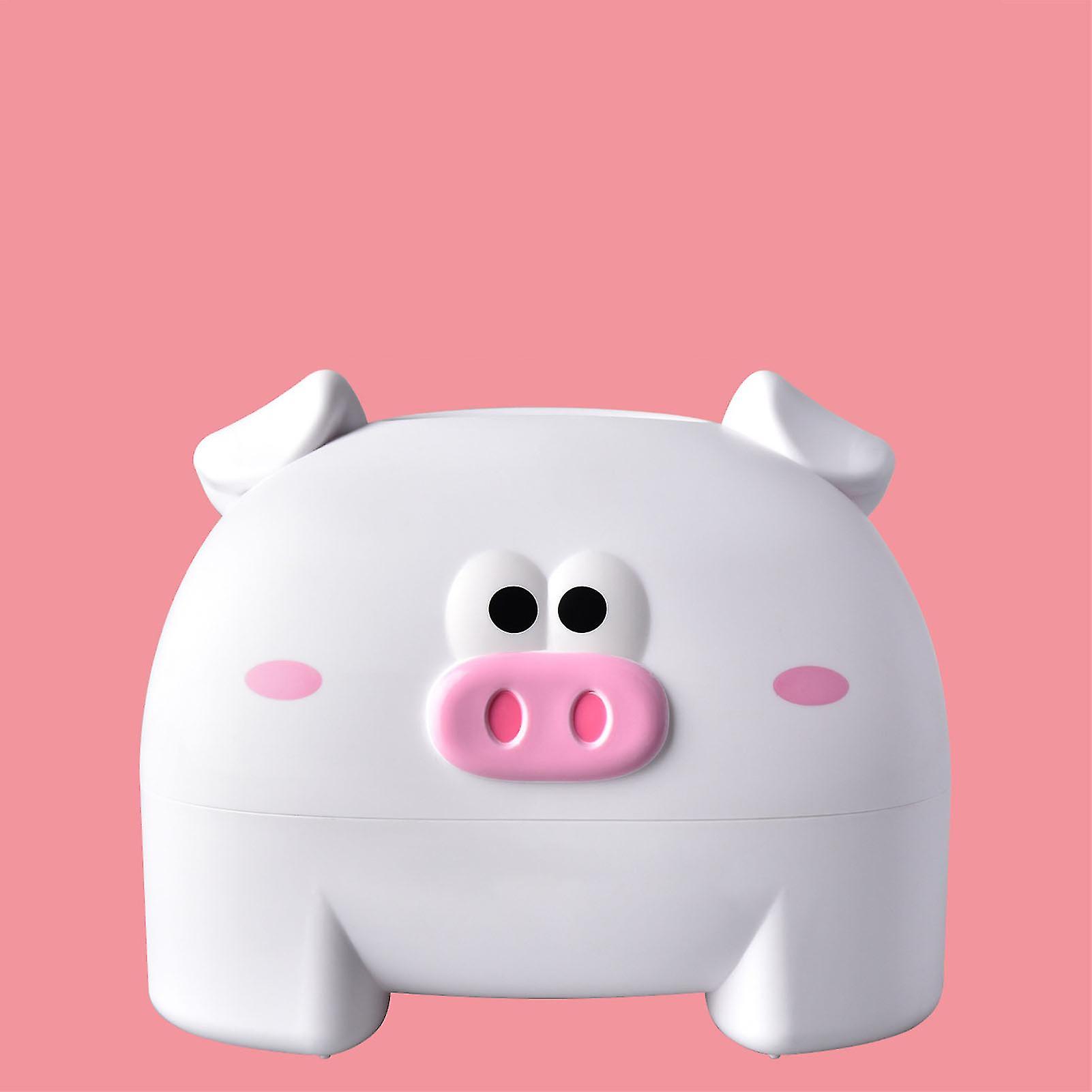 Cute Tissue Storage Box Pig Shaped Decorative Towel Napkin Container Case For Tabletop White 