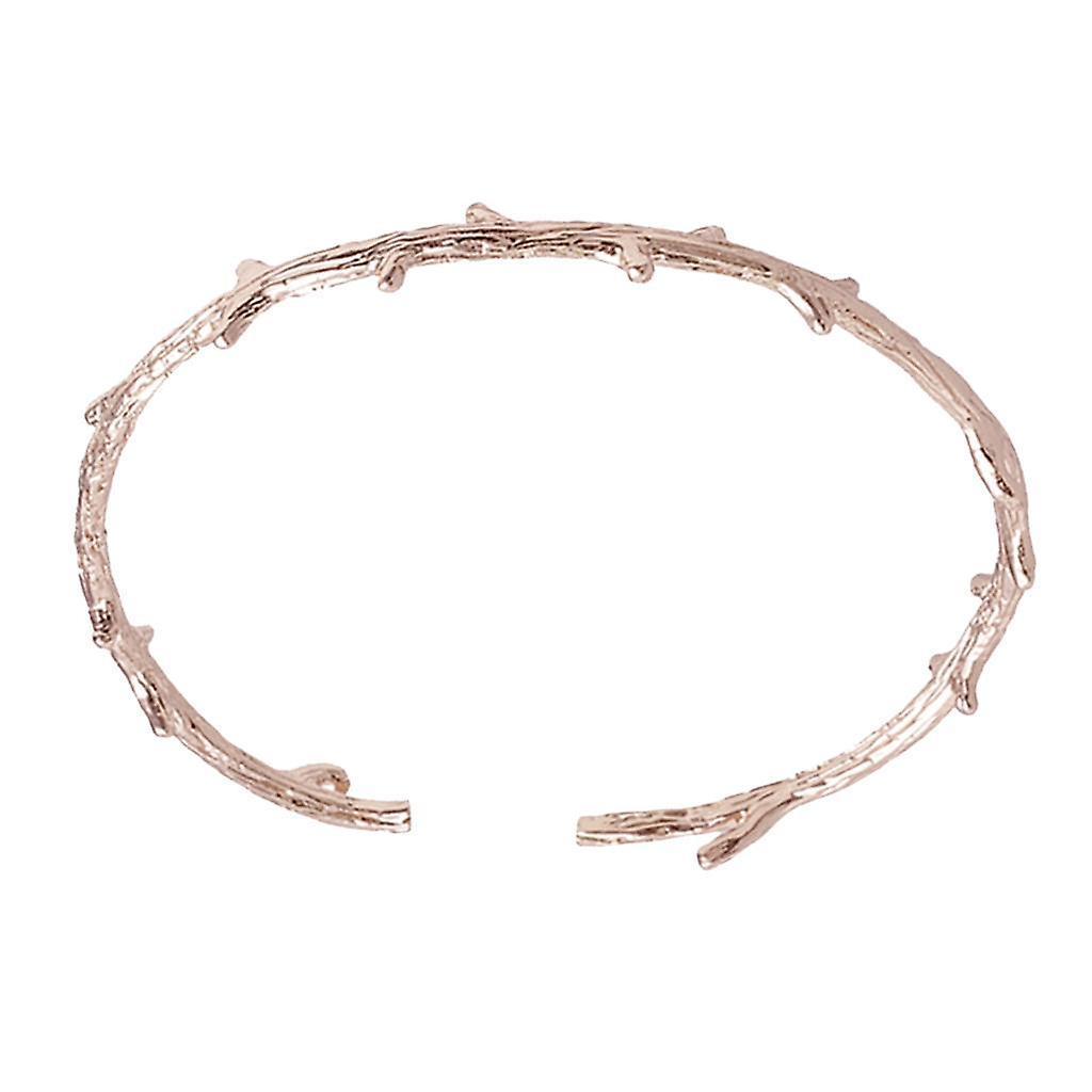 ファッションツリーブランチオープンカフバングルブレスレット女性男性ジュエリーローズゴールド