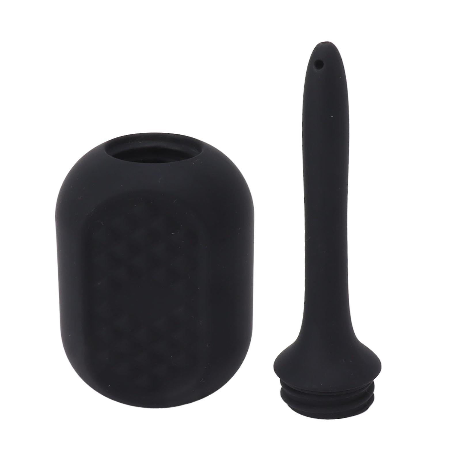 Nettoyant pour lavement anal réutilisable, anti-fuite, en silicone souple, noir, pour le nettoyage du côlon et de l'anus, pour hommes et femmes