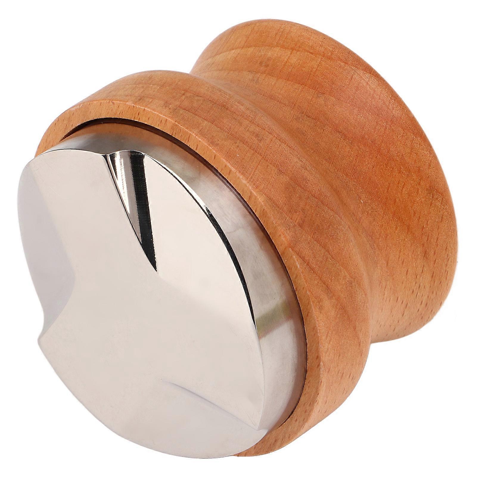 Coffee Distributor, Manual Coffee Tamper, Adjustable Depth Coffee Leveling Tool with Beech Handle 51mm/2in