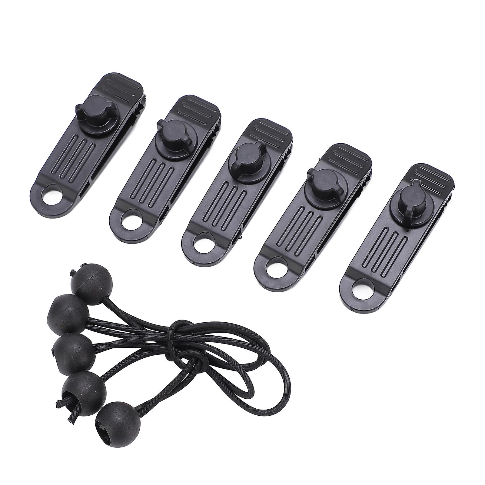 5 Pcs Tarp Clips and Ball Bungee Cords Outdoor Heavy Duty Elastic Cord Rope Sets for Canopy Tarp Tent