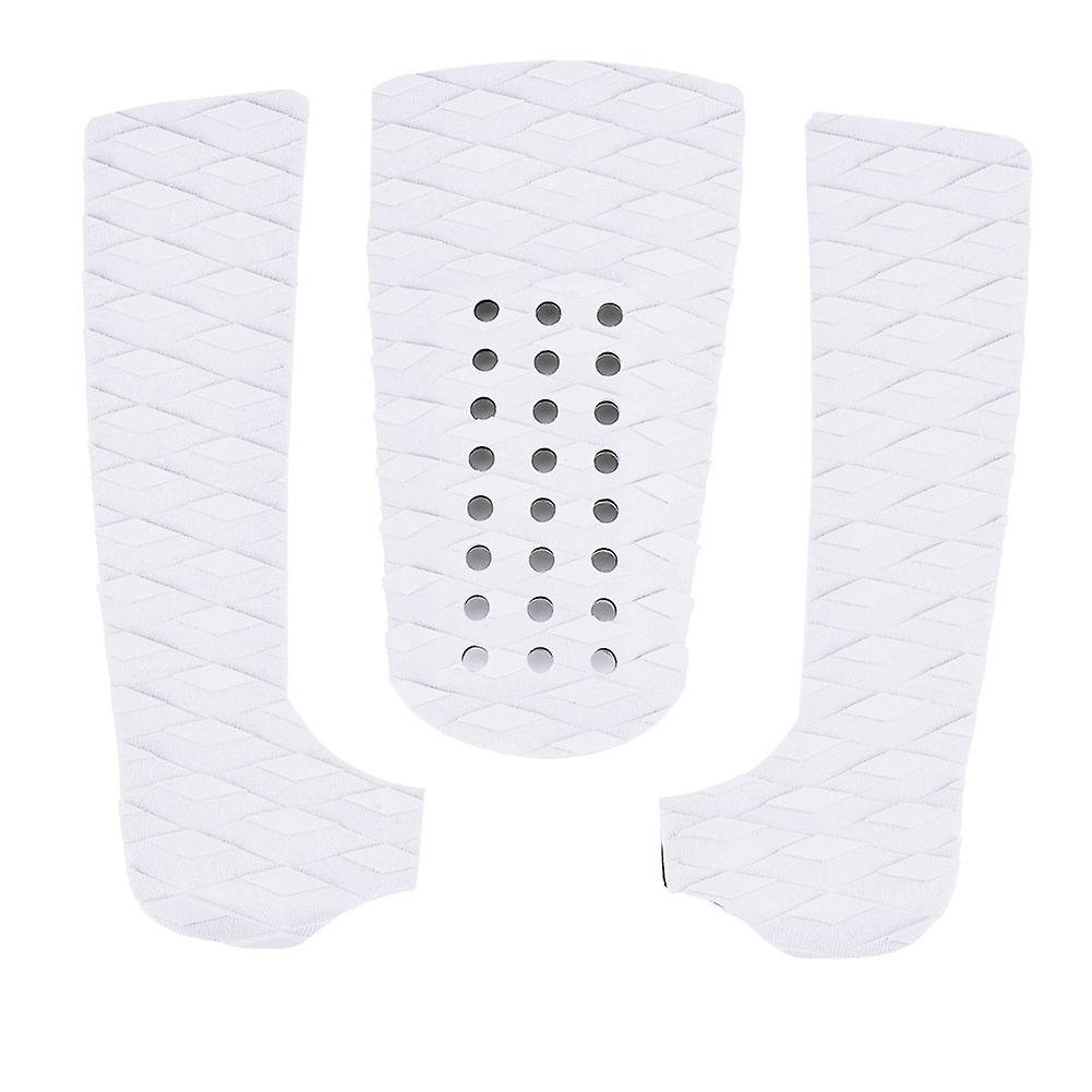 BOROCO Surfboard Pad,4 Colors EVA Surf Board Pad,1 Set Anti-Slip Surfboard Deck Grip,Short Board Foot Pad for Surfing(White)