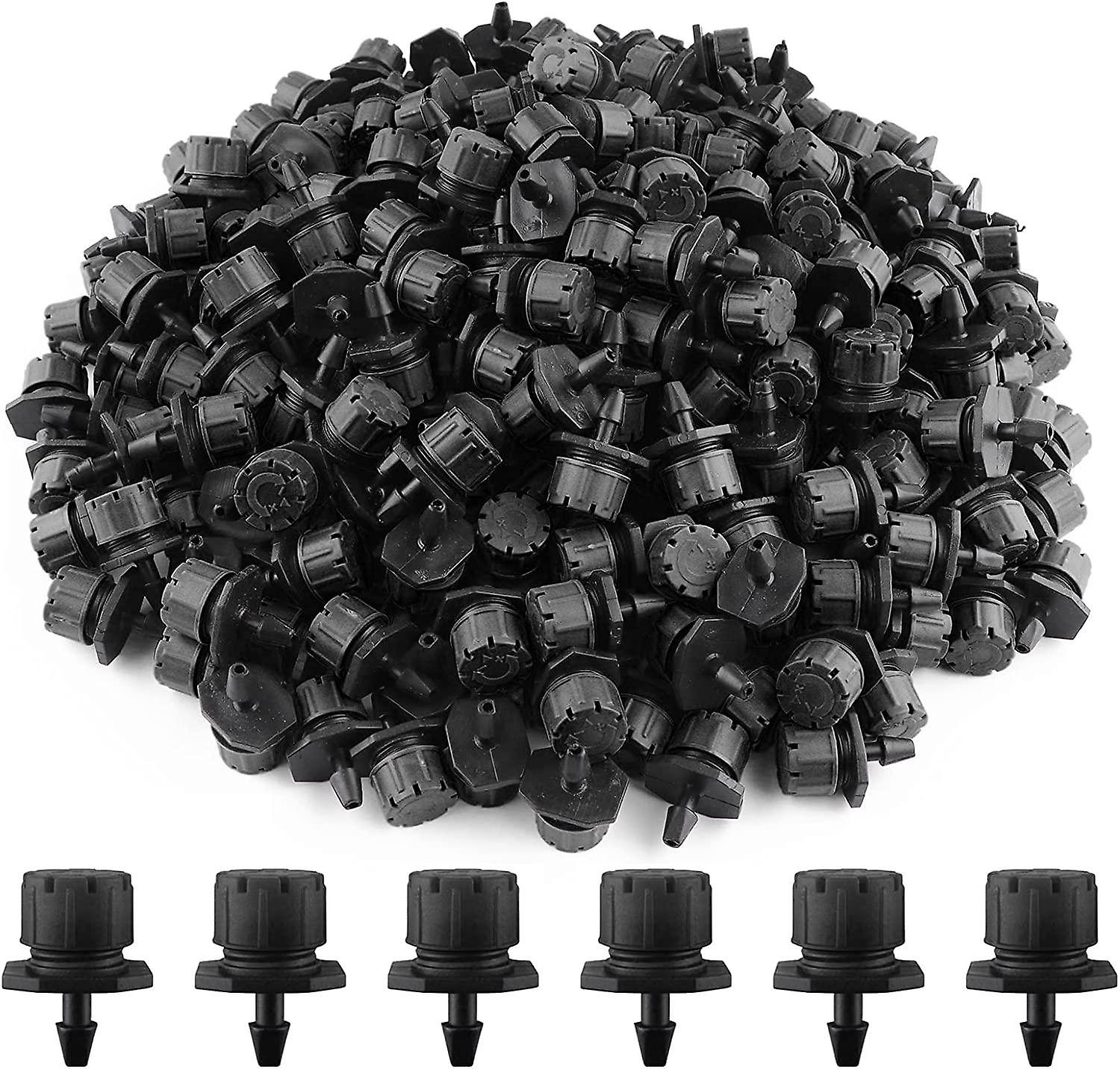 100pcs Adjustable Irrigation Dripper, 1/4'' Drip Irrigation System Micro Flow Drip Head Irrigation M