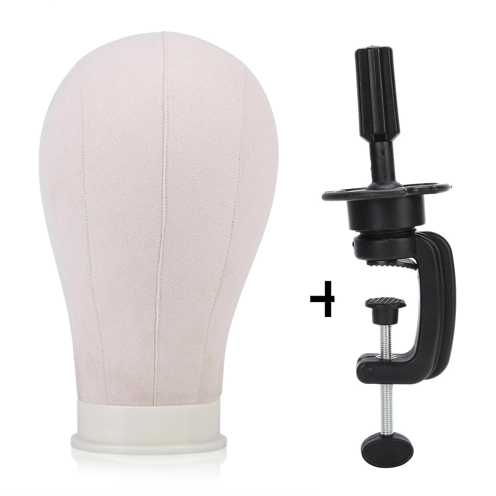 23-inch canvas head mannequin for wig making, hat display