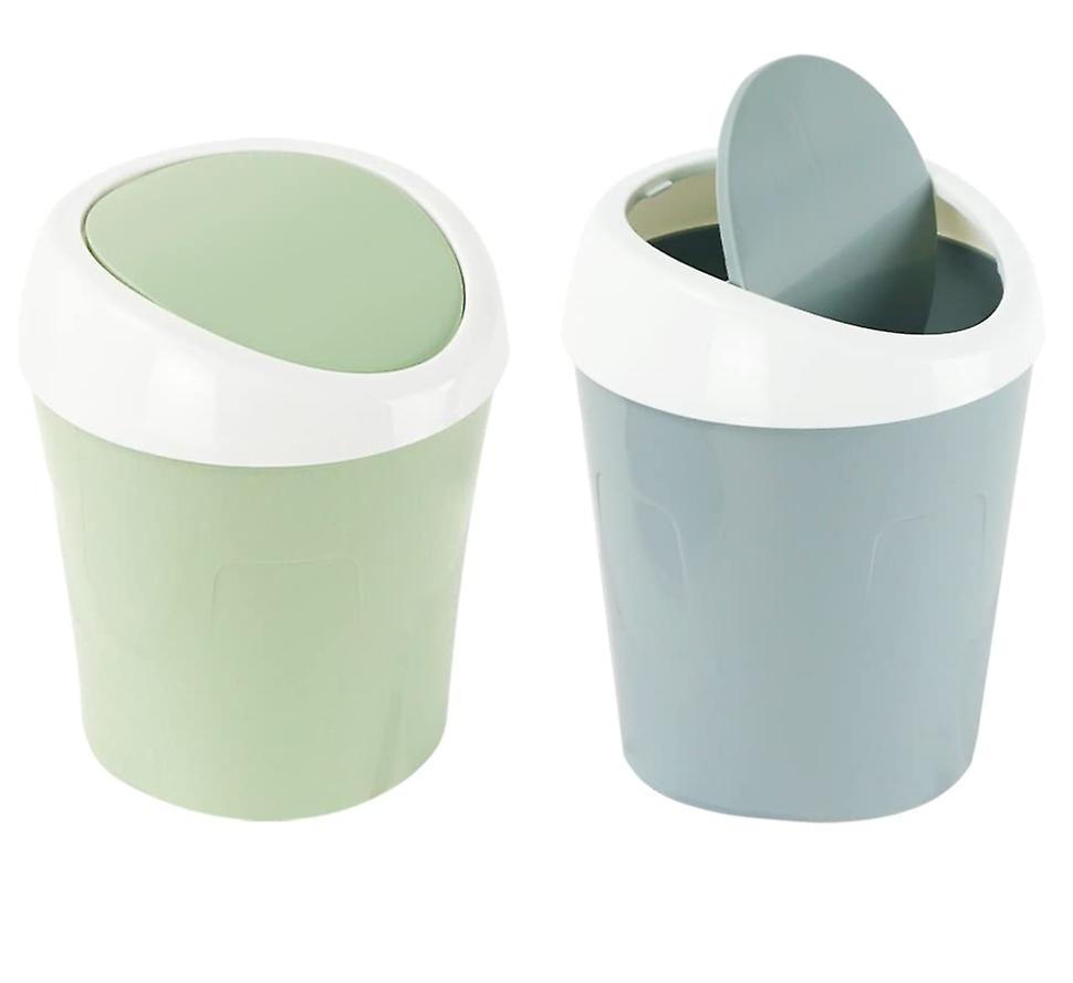 2PCS Small Trash Can Mini Desktop Trash Can, Tabletop Mini Plasti