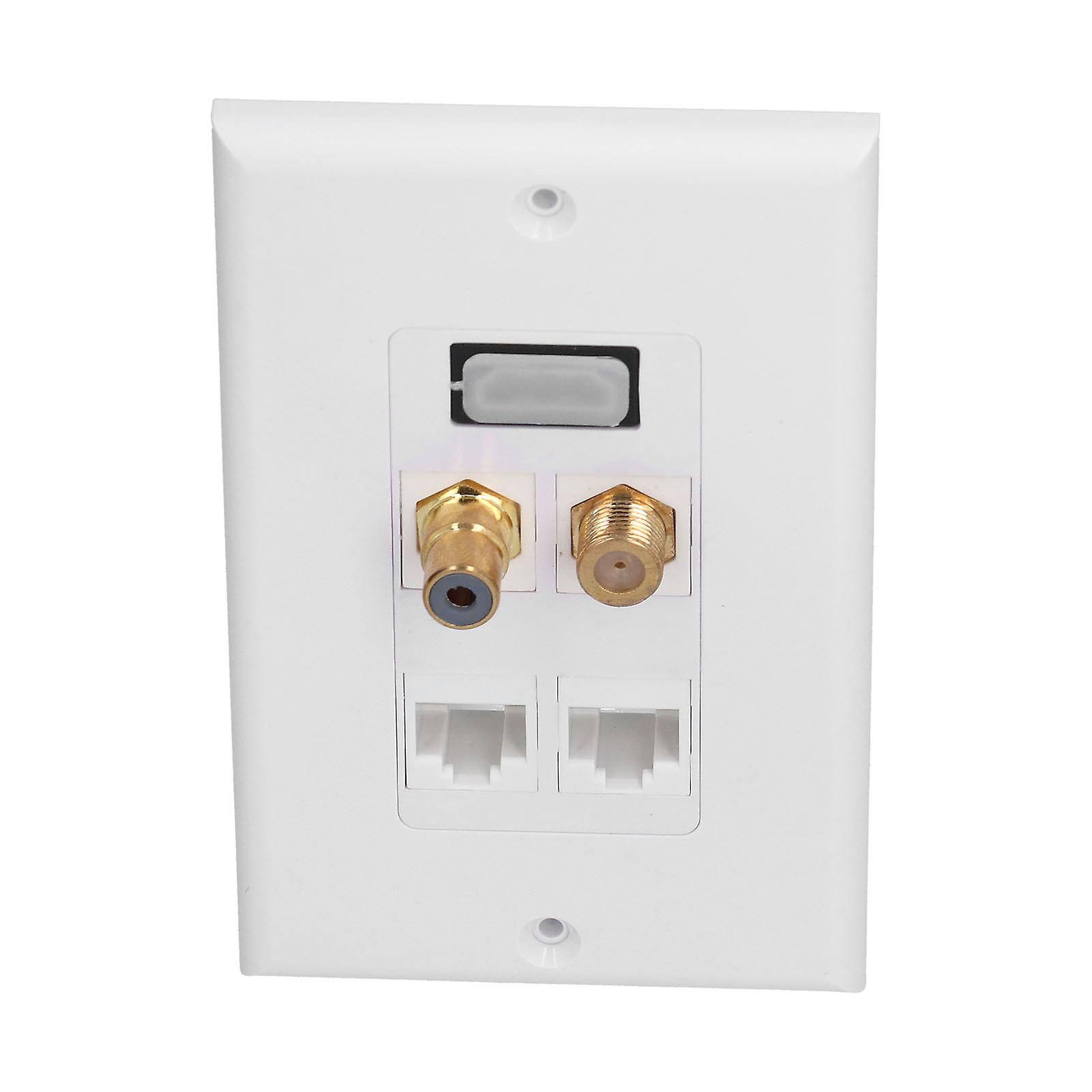 Audio Video Wall Socket 70x115mm Multimedia Port ABS 73g