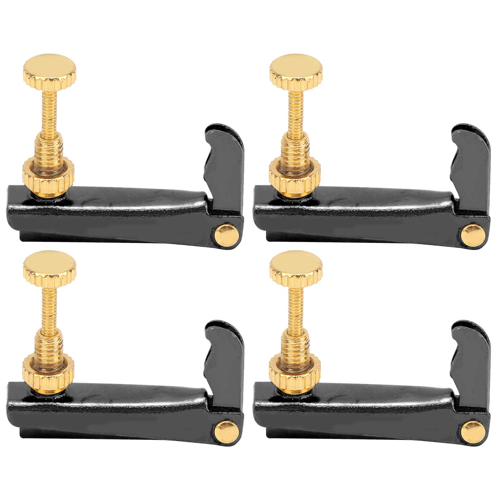 4Pcs Violin Fine Tuners 3/4?4/4 Cello String Tool Replacement Instrument AccessoriesBlack