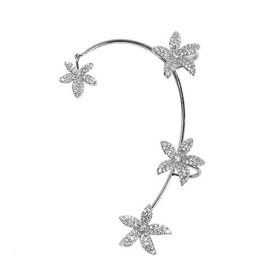 1Pc Clip Earring Flower Electroplated Sparkling Ear Cuff for Party