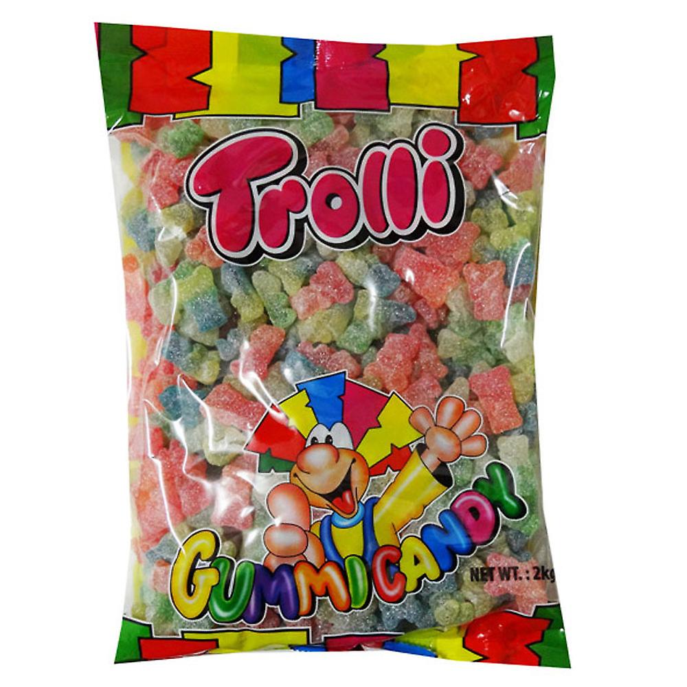 Trolli Super Sour Bears 2kg Squishy Bites Sweet Gummy Goodness Coated Sugar