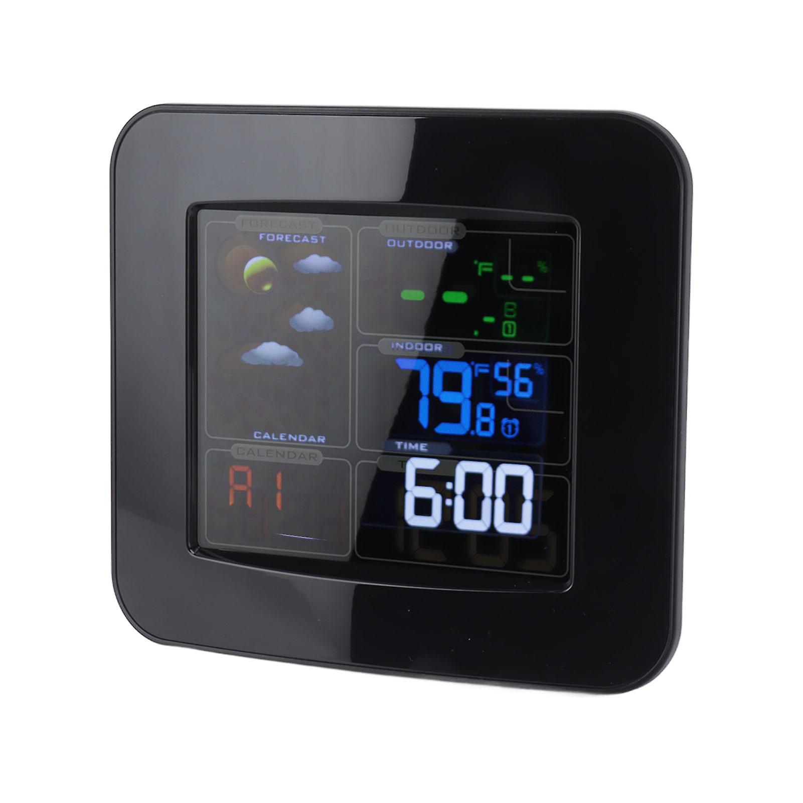 Wireless Thermometer Hygrometer Color Screen Multifunctional Wireless Hygrometer for Home US Plug 120V