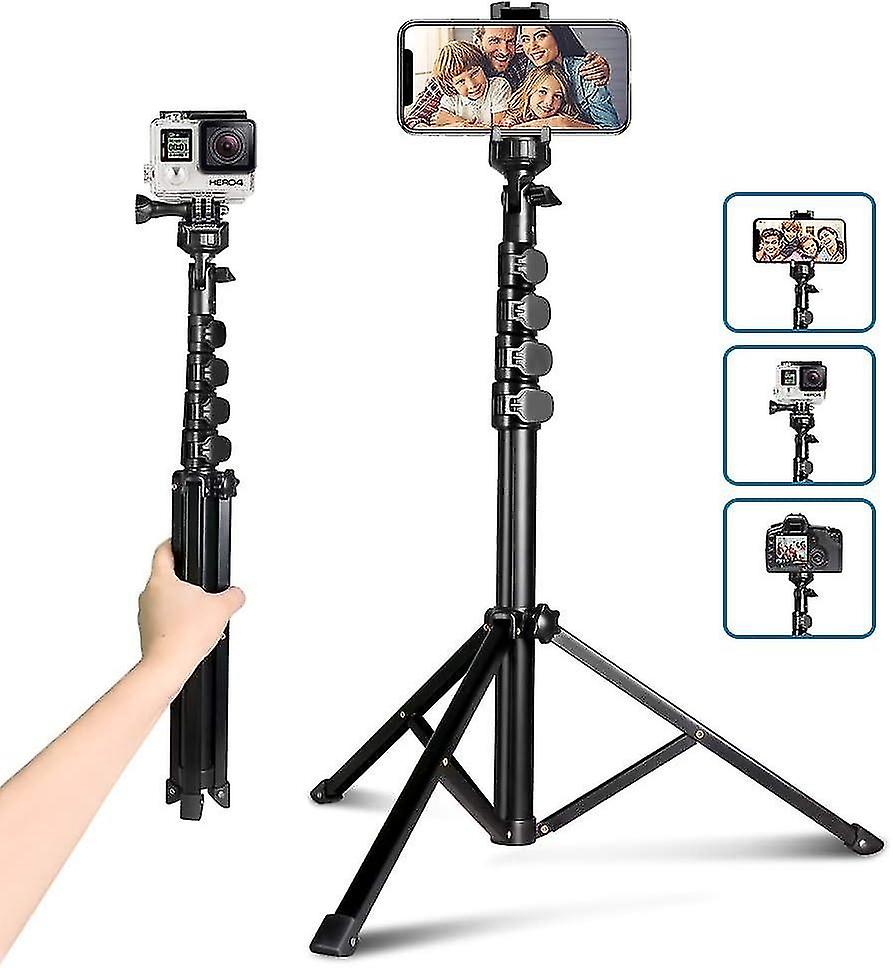 1.6m Selfie Tripod, Tripod for Camera and Mobile Phone with Bluetooth Remote and Universal Tripod He