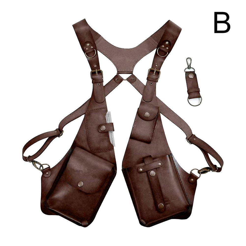 Retro Leather Strap Armpit Crossbody Bag Outdoor Square Package Cell Phone