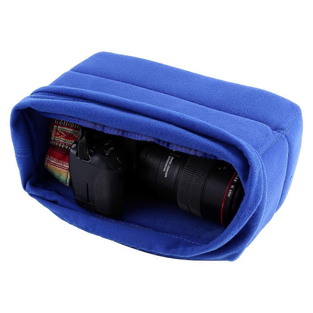 DSLR Camera Bag Insert 26x12x17cm Padded Sleeve Dark Blue