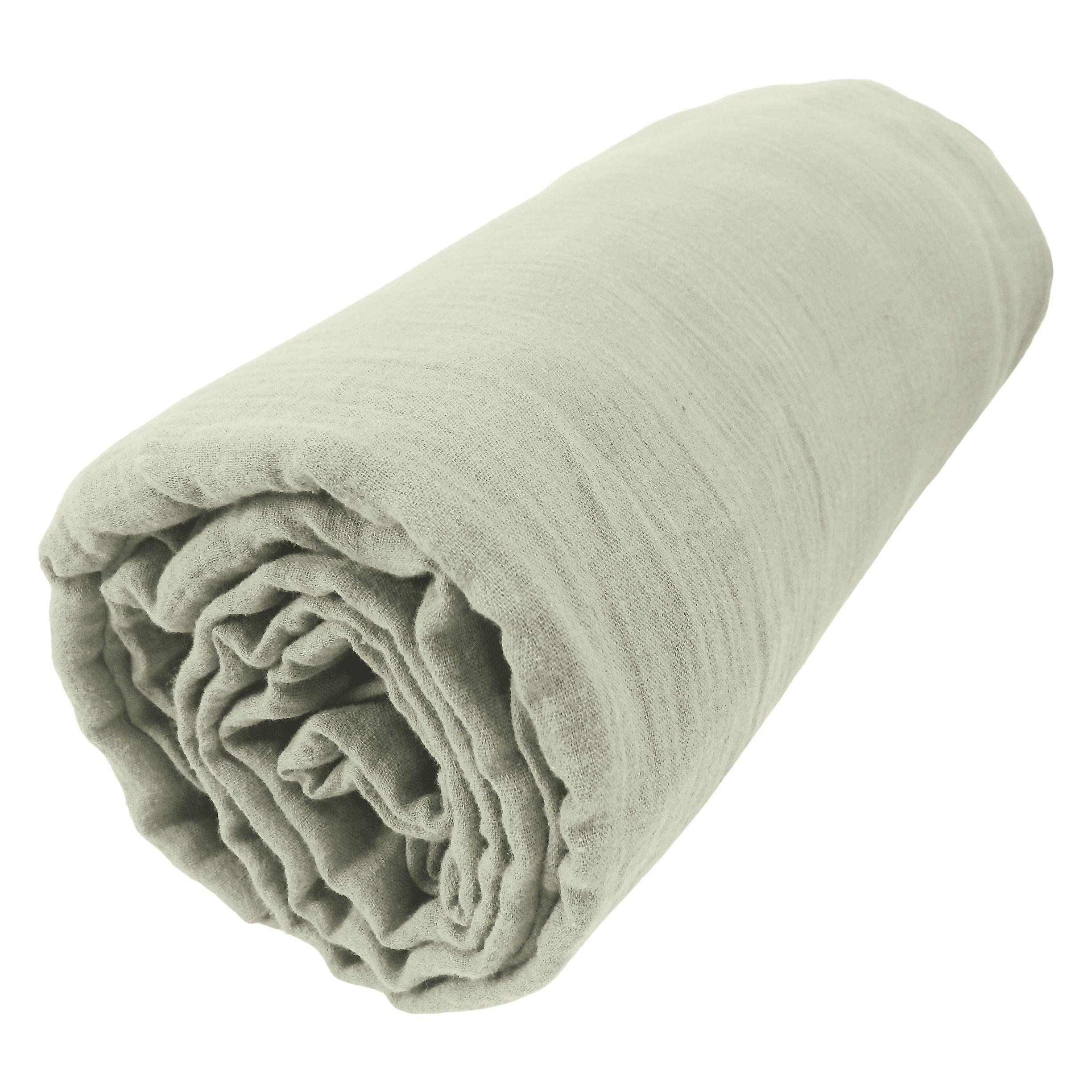 Fitted sheet 90 x 190 cm GAÏA Water green