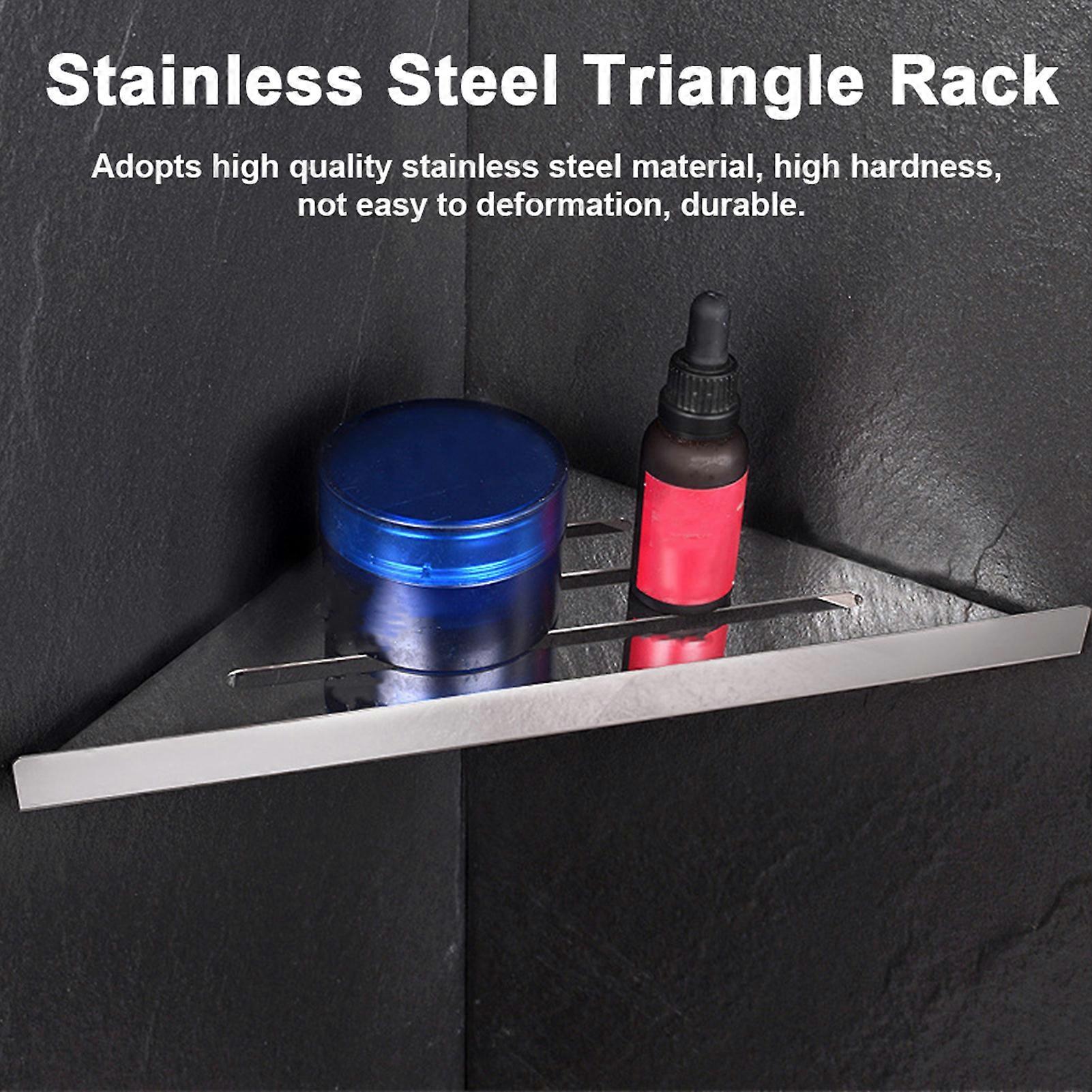 Stainless Steel Triangular Bathroom Corner Shelf 10kg Capacity