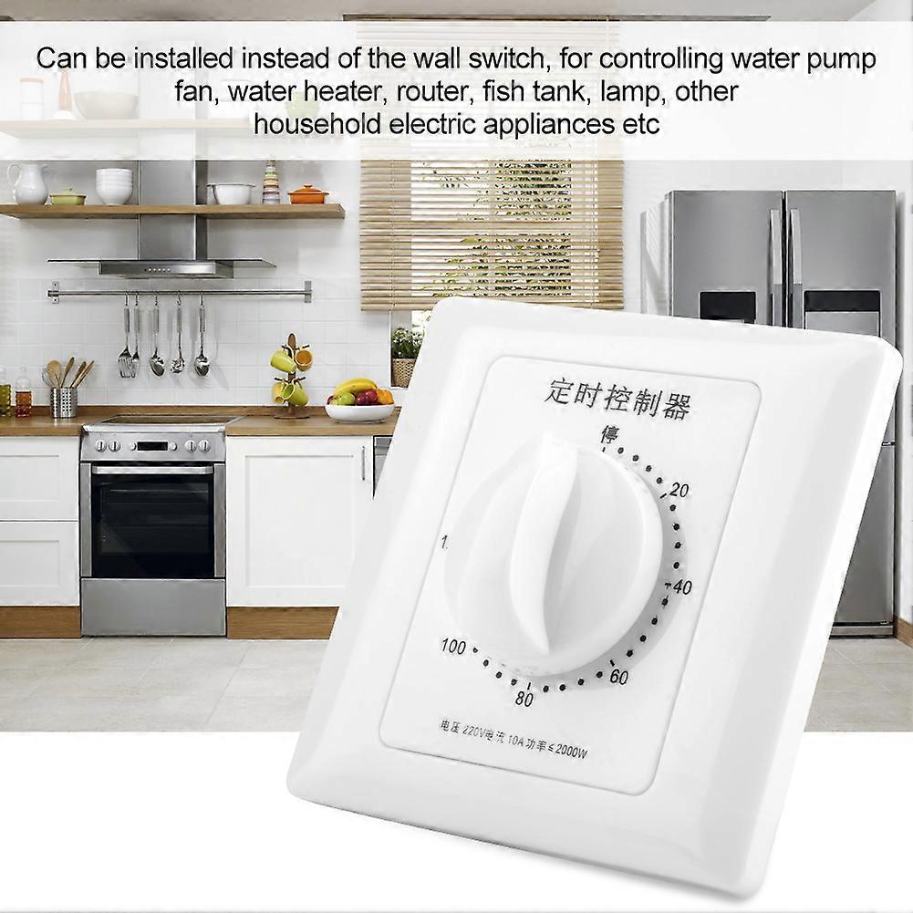 Mechanical Countdown Timer Switch 120min 86 Panel 85x85x48mm