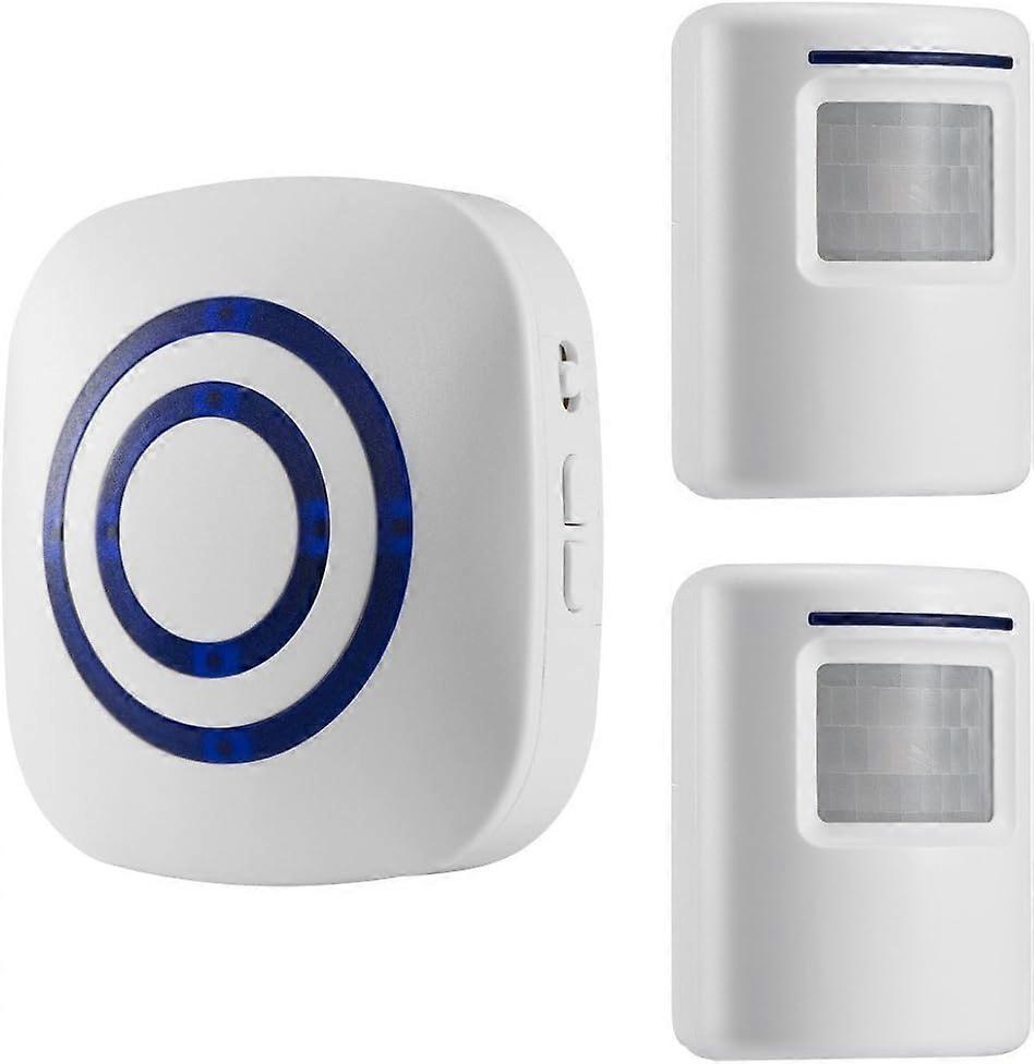 Alarm of passage/shop doorbell Wireless system with motion/access sensor 38 ringtones Up to 100 m range, white