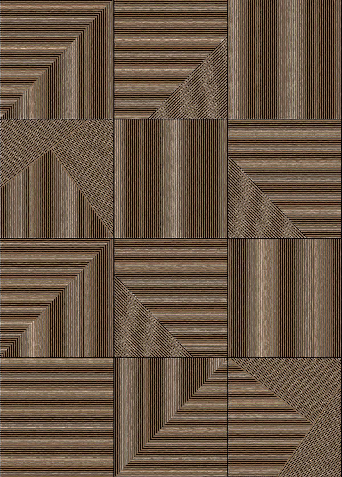 Origin Wallcoverings carta da parati 3D effetto legno marrone - 200 x 279 cm - 357315