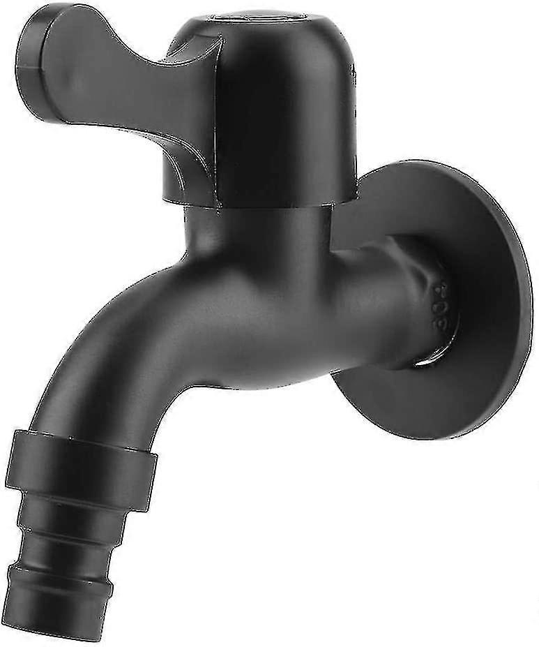 コンチネンタルブラック壁掛け蛇口304ステンレス鋼クイックオープンガーデン蛇口バスルーム屋外Z