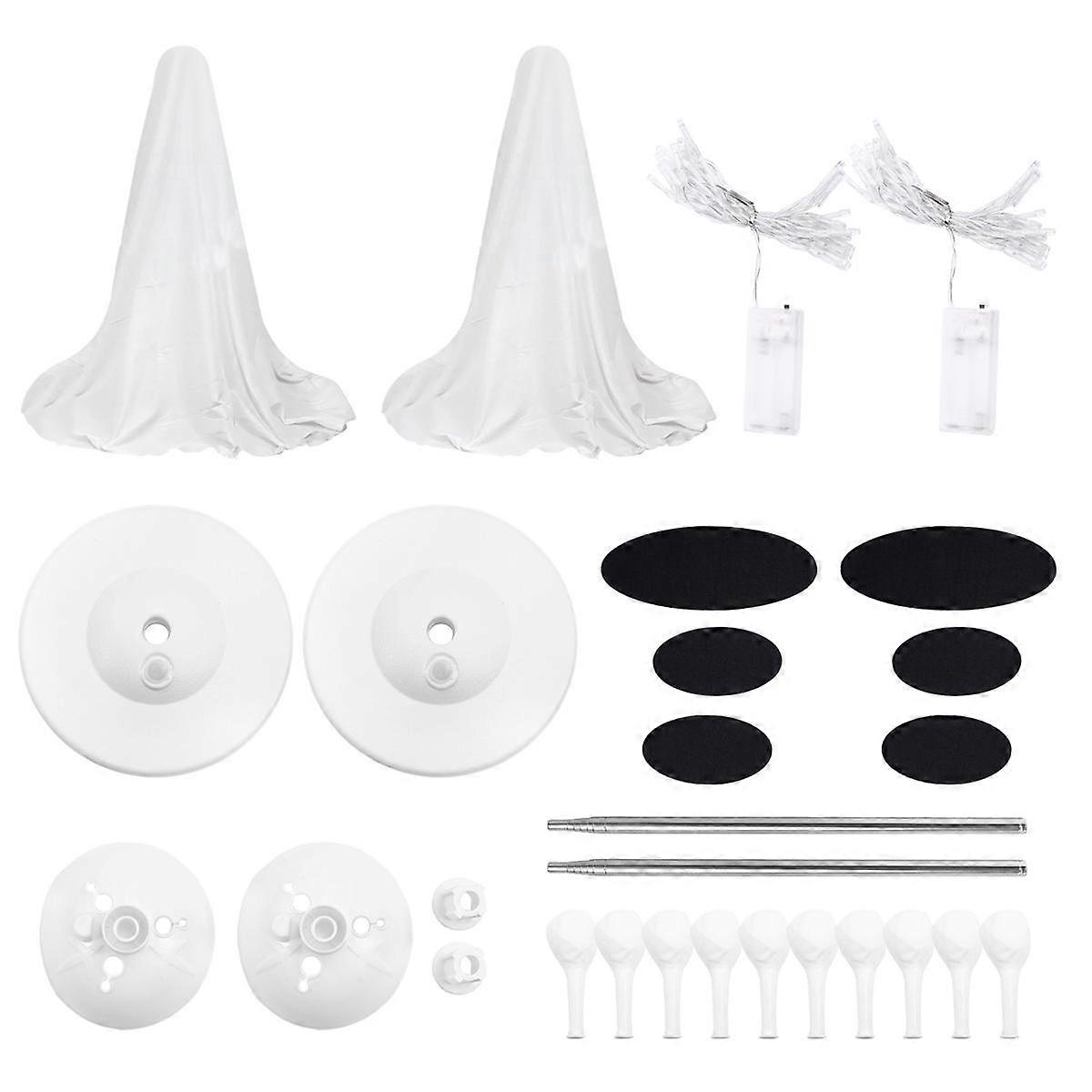 Halloween Διακοσμήσεις Εξωτερικού Χώρου -DIY 2PCS Μεγάλο φωτισμένο λευκό πανί φαντάσματα-χαριτωμένα φαντάσματα με 20 LED S