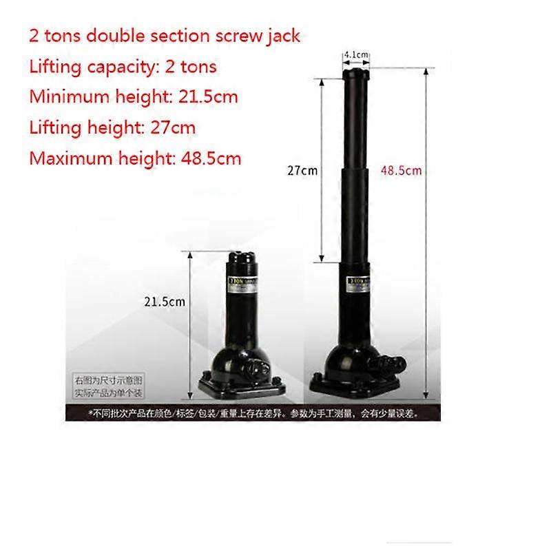 2t Double-section Screw Jack Vertical Hydraulic Jack Hydraulic Tool For Car