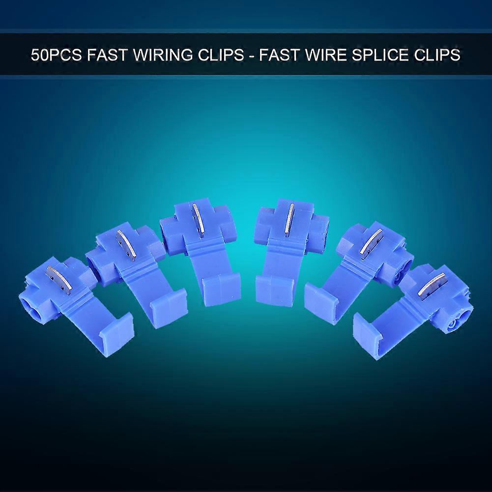 50pcs Blue Lock Quick Wire Splice Clips Terminal Connectors 0.72-2.5mm2
