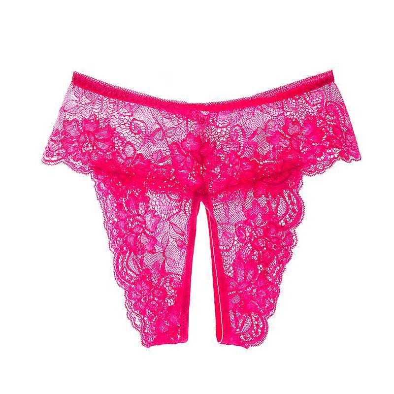 Blonder Open Crotch Thong Erotisk undertøy Kvinner Plus Size Ruffles Truser