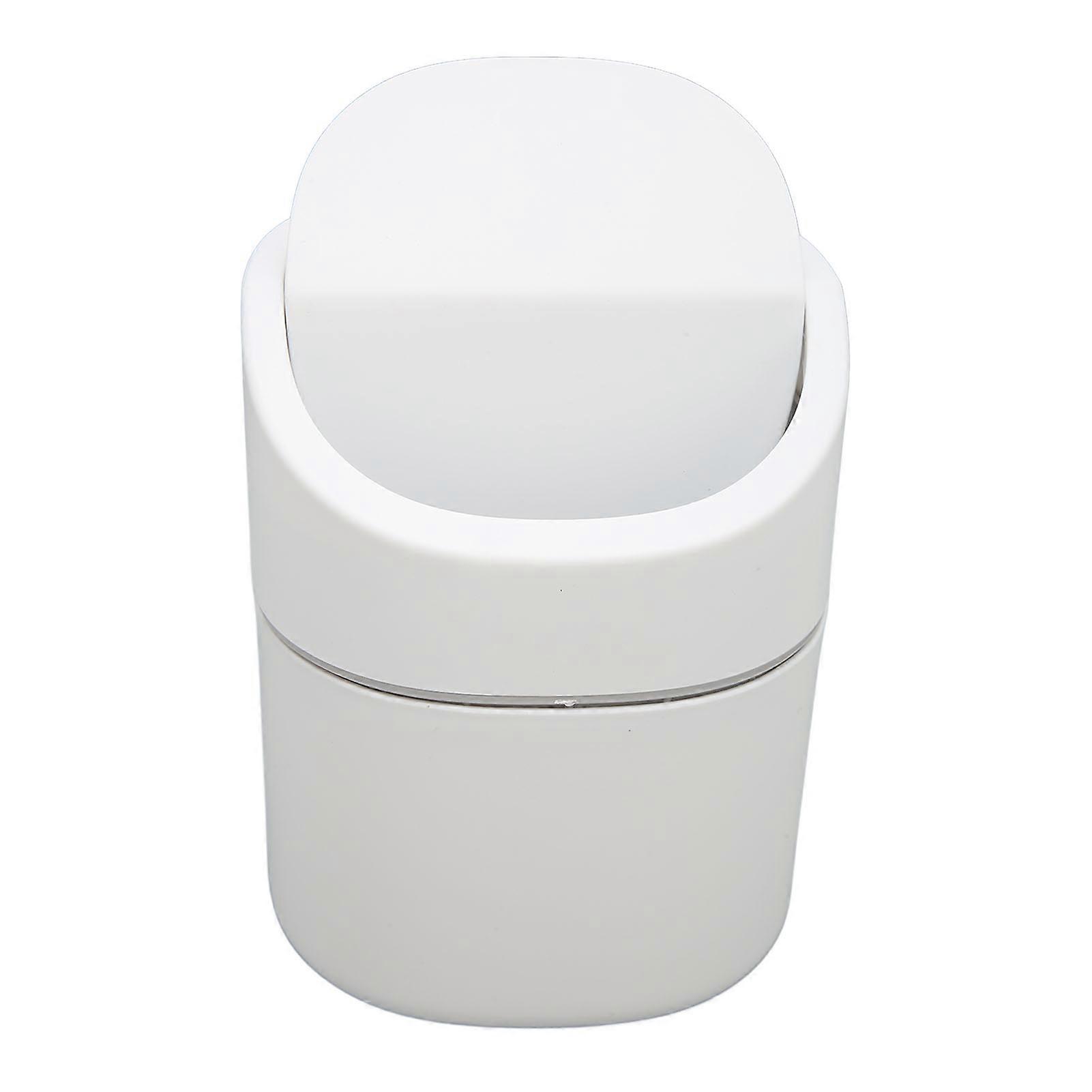 Desktop Garbage Can Button Flip Cover Reduce Odor Trash Debris Collector Can 2l Capacity