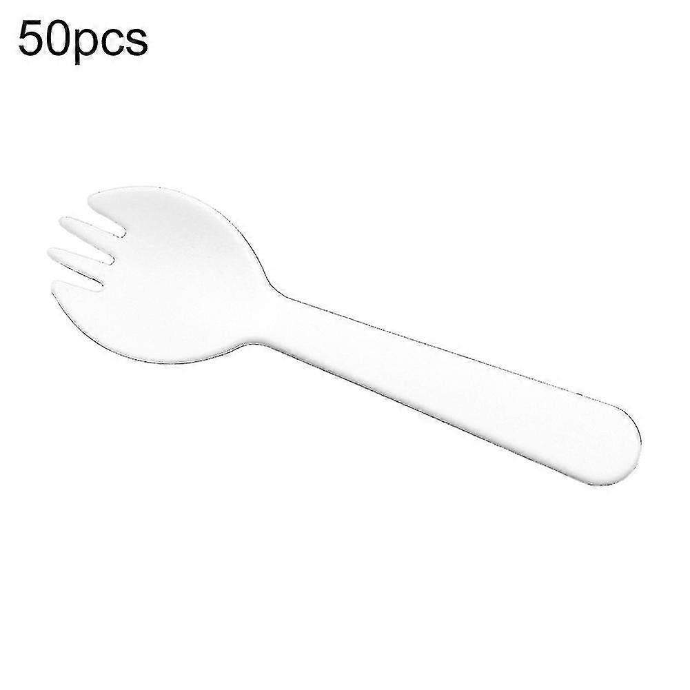 50pcs μίας χρήσης πλαστικά γλυκά πιρούνια φρούτων κουτάλια κόμμα επιδόρπιο σέσουλα μαχαιροπίρουνα - WEI KE