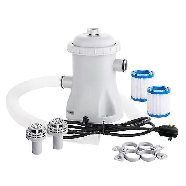 330 Gph Paddg Electric Water Pump - With 2 Filter Cartridges, For Above Ground Small Pools & Filters