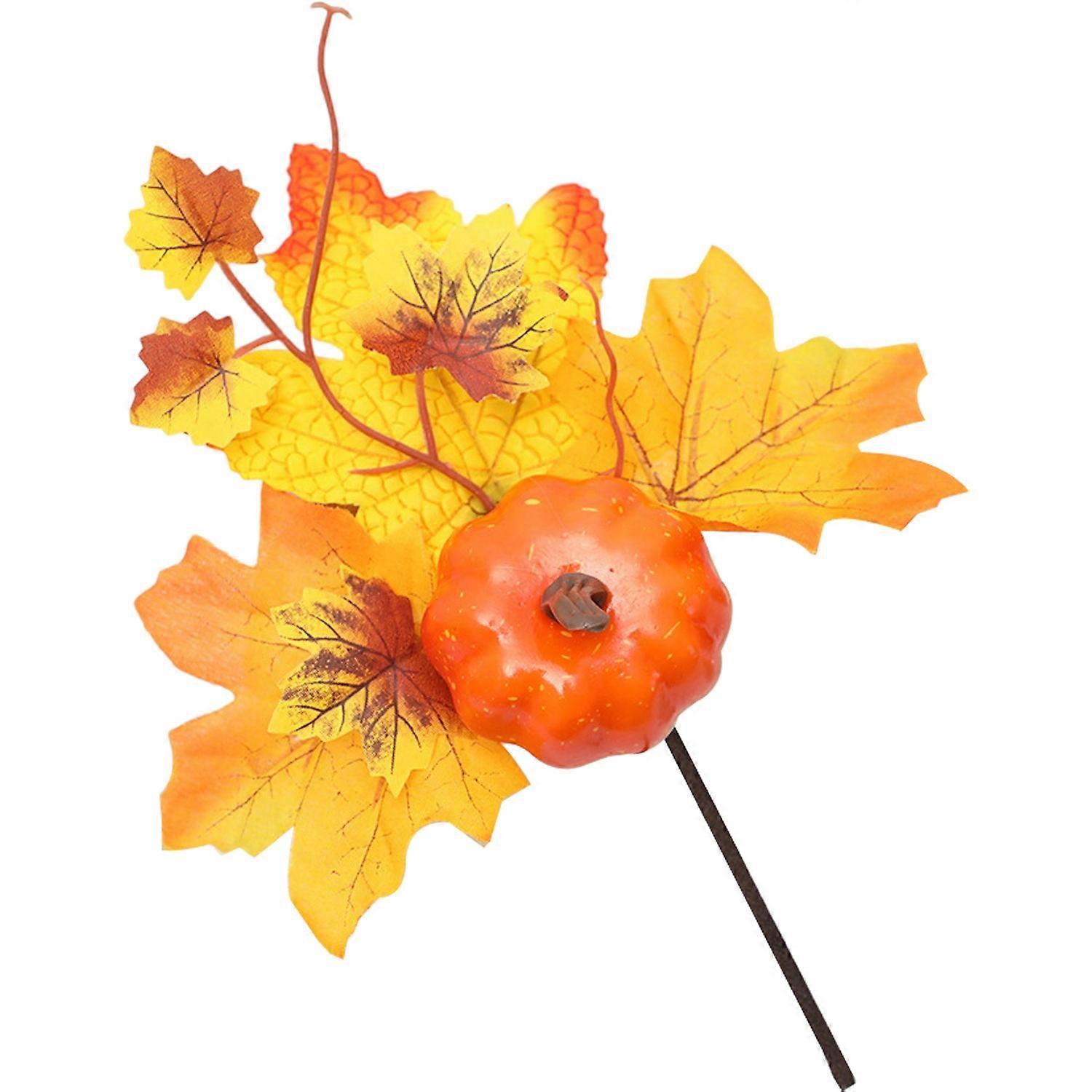 Fake Maple Leaf Long Lasting Easy to Maintain Artificial Pumpkins Maple Leaf for Harvest