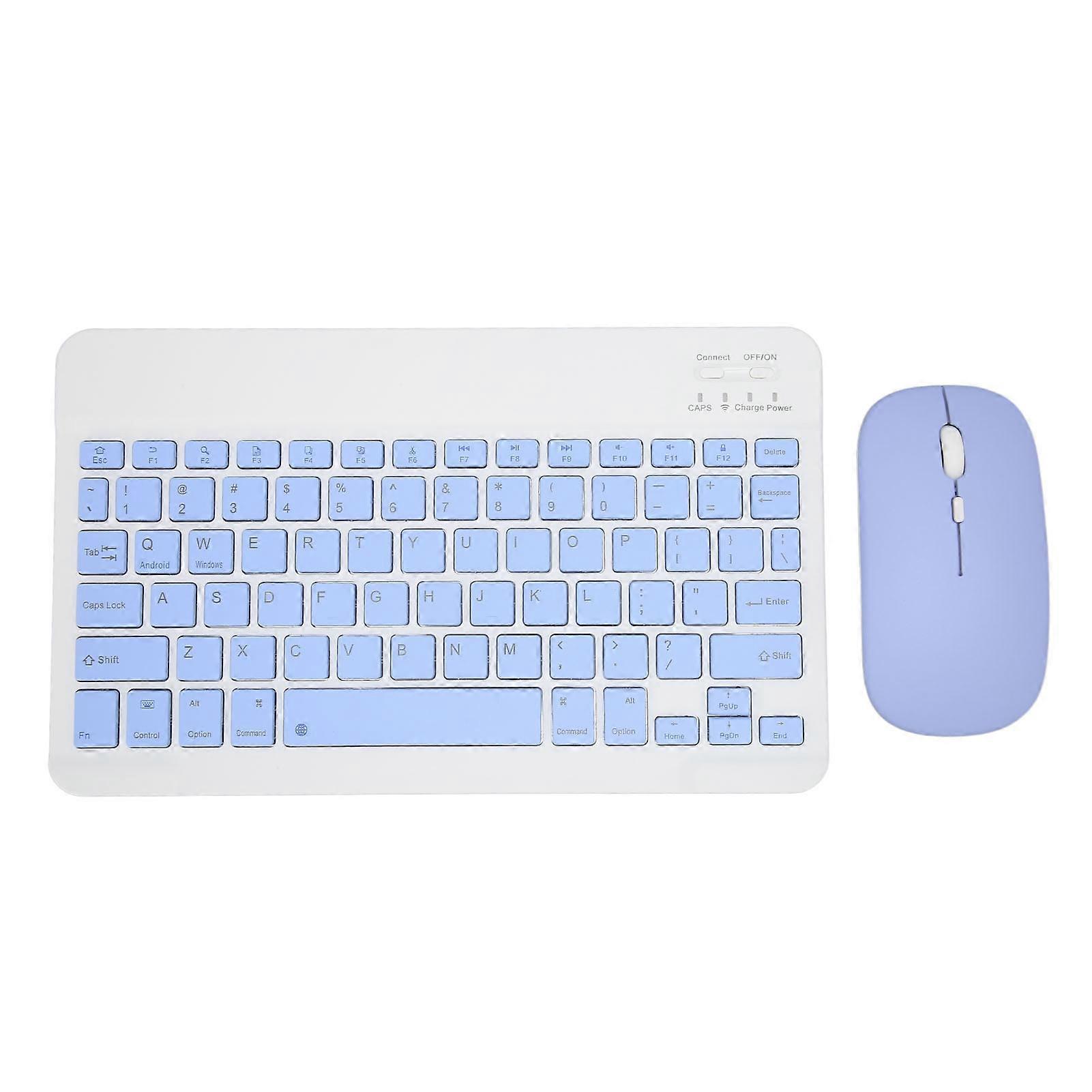 Wireless Keyboard Mouse Set 10in Computer Keyboards Mouse Combo for Tablet Mobile Phone Computer Blue