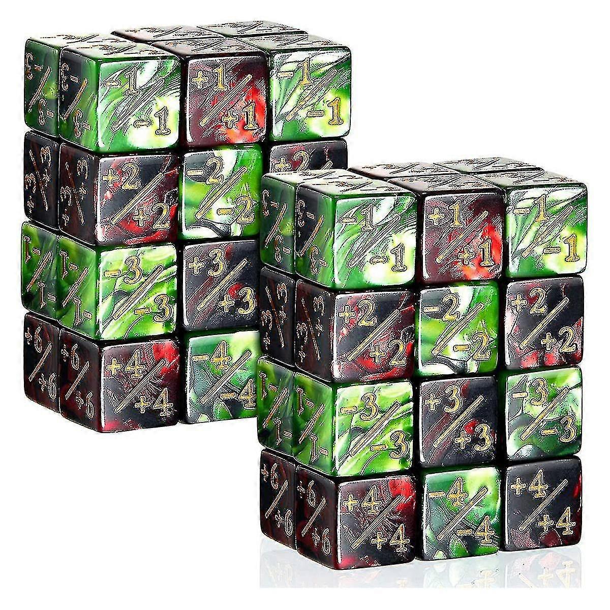 KINCJON 48 Pieces Dice Token Dice D6 Dice Square Loyalty Counter Dice Compatible With ,, Gaming Accessory