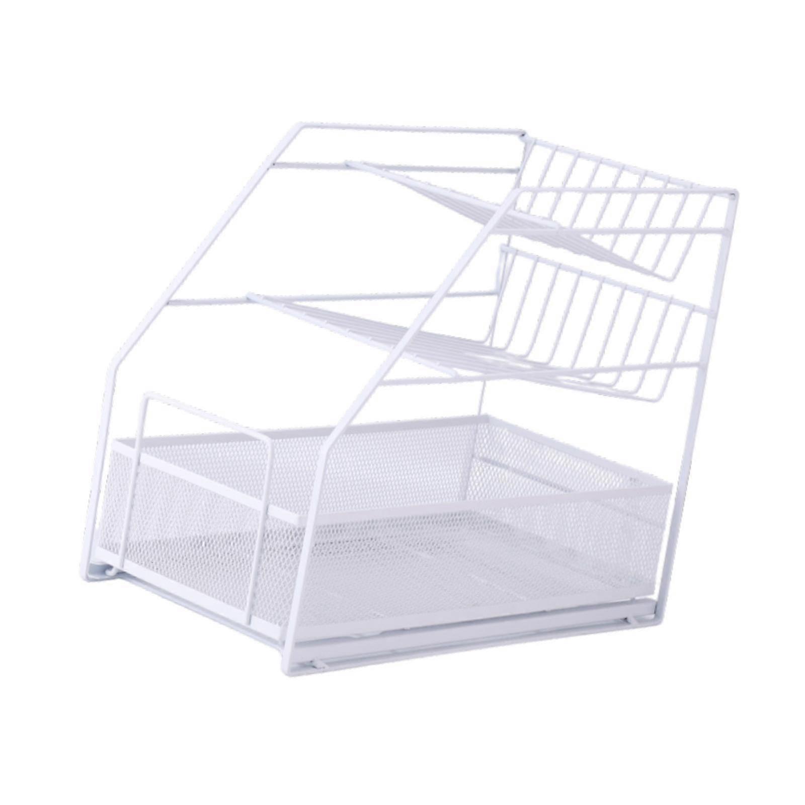 Spice Rack 3 Layer Practical Spice Storage Holder for Tabletop Bathroom Home white