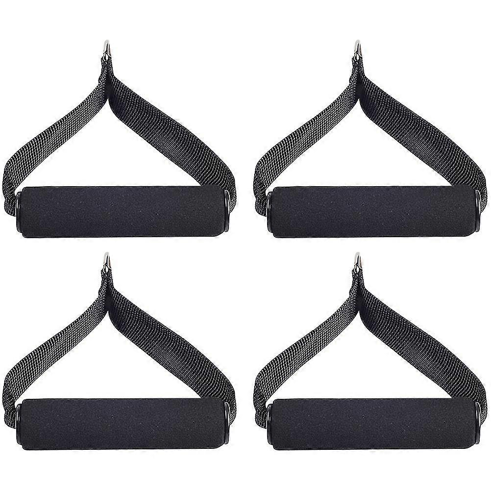 Poignées à poignée unique 4pcs avec des poignées d’exercice de poignée de traction de clips de carabiner pour l’entraînement de force d’exercice de tube de résistance (noir)