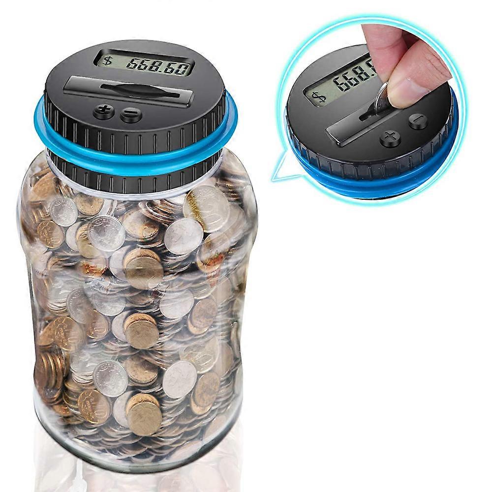 Nirvana Digital Counting Money Jar, Big Piggy Bank, Piggy Bank for Kids, Piggy Bank Digital Counting Coin Bank, Money Saving Jar, Holds Over in 800, Powered