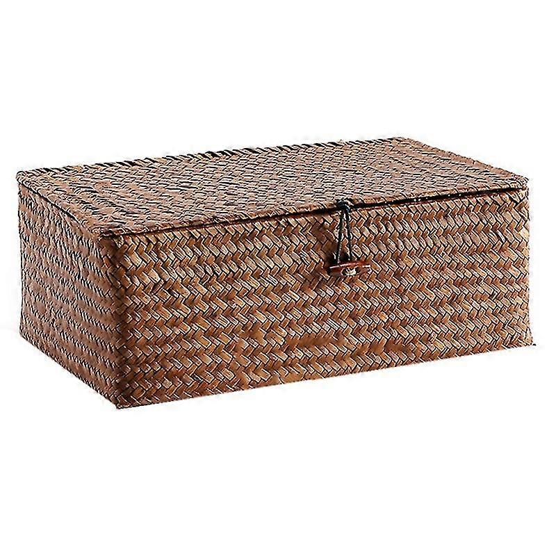 Handmade Woven Storage Baskets,laundry Basket For Home,with Lid
