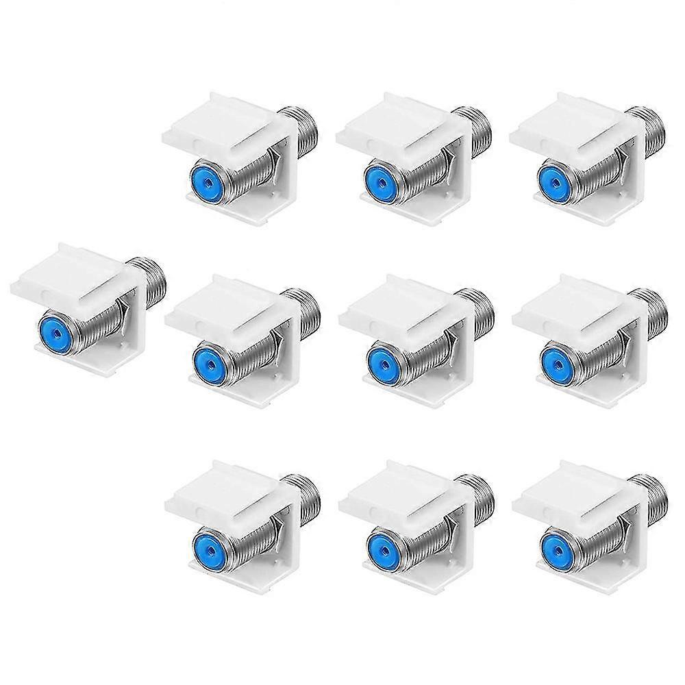 10-pack Coax Jack Insert,f-type Rg6 Cable Extender Female To Female For Wall Plate And Patch Panel