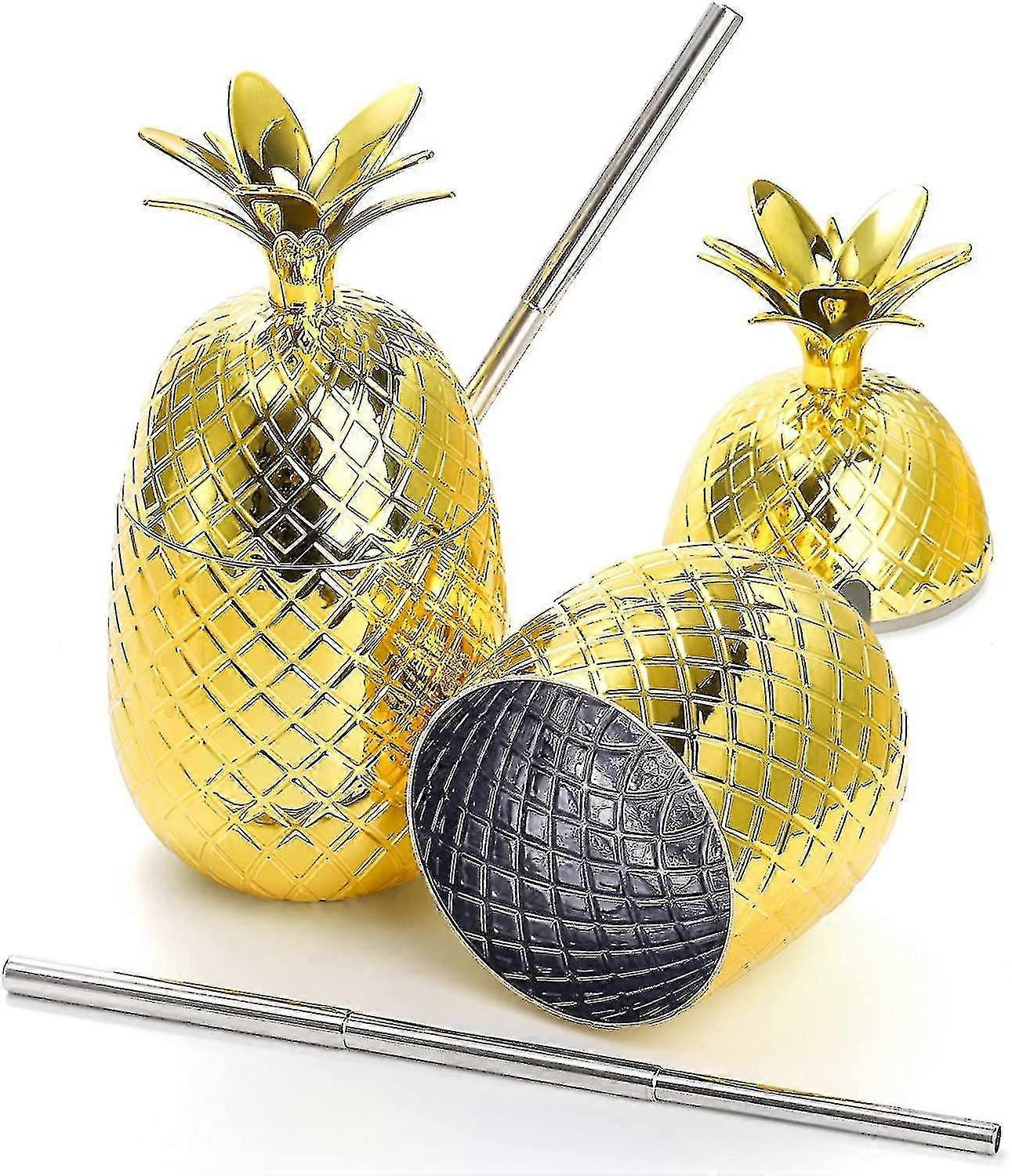 2 قطعة 500 مل أكواب مشروب أناناس بهلوان مع قش ممتد كأس نبيذ شرب كوكتيل عصير البيرة- Yvan