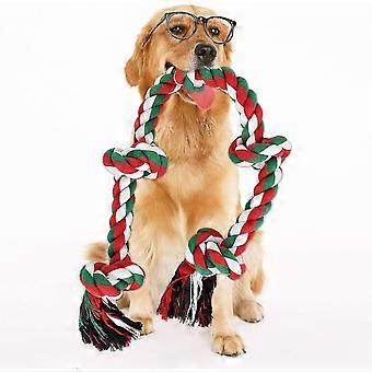 Christmas Dog Rope Toys, Durable Dog Chew Toys Sturdy 5-knots Rope Tug
