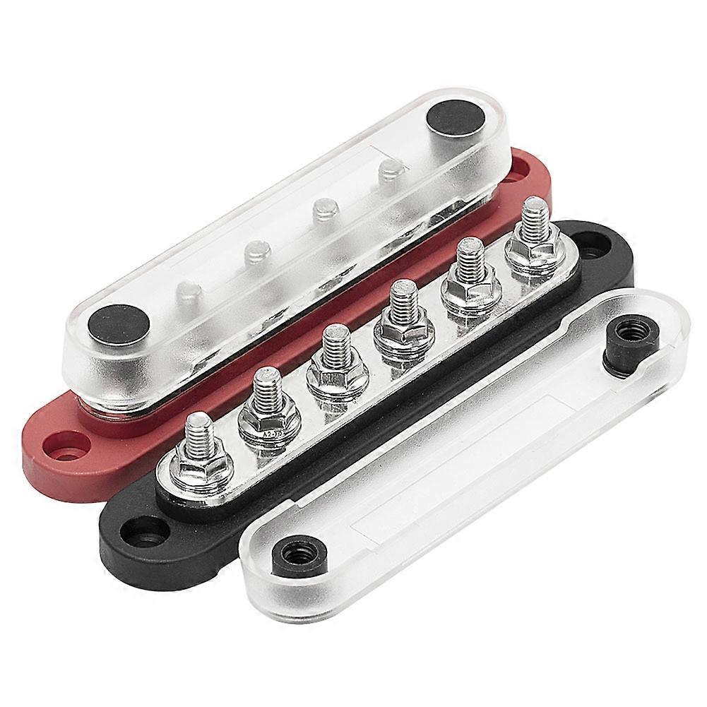 Bil Terminal Block Negativ Bus Bar 12V Power Distribution Block M6 Termianl Buss for Automotive Boa
