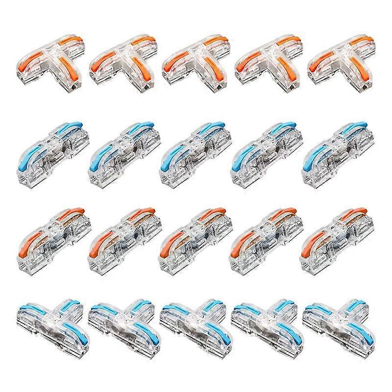 10 Pcs 1 Conductor Wire Connectors Splicing Connectors and 10 Pcs Quick Splitter 3 Pin