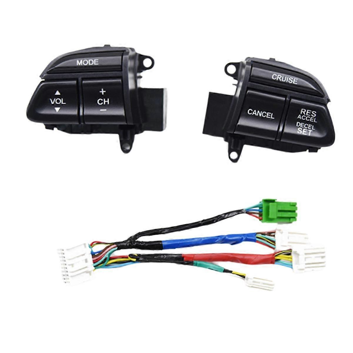 Car Steering Wheel Audio Control Button Cruise Control Switch with Wiring Harness for Accord 2008-2012