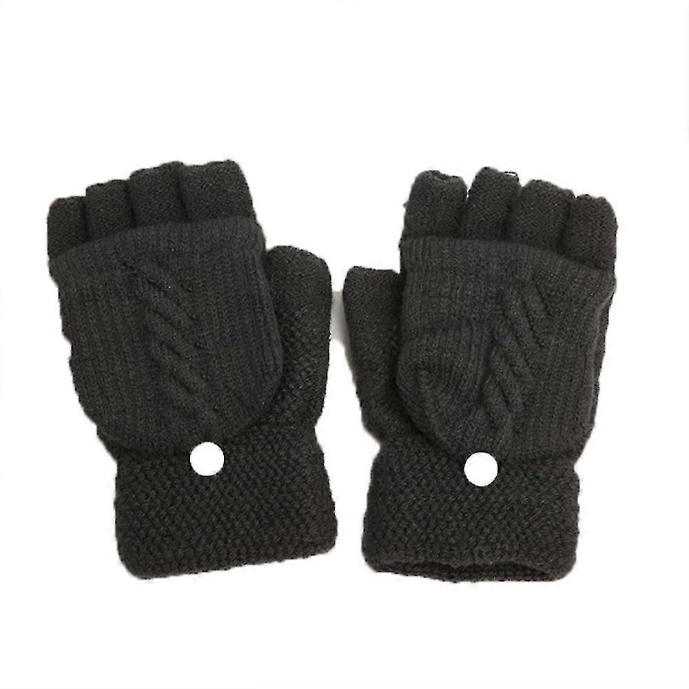Convertible Knit Mittens, Open Clamshell Mittens For Women And Men