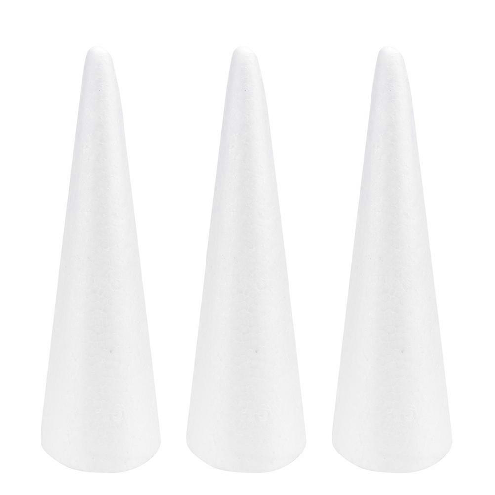 3Pcs Foam Cones Foam Tree Cones DIY Crafts Material Polystyrene Art Supplies