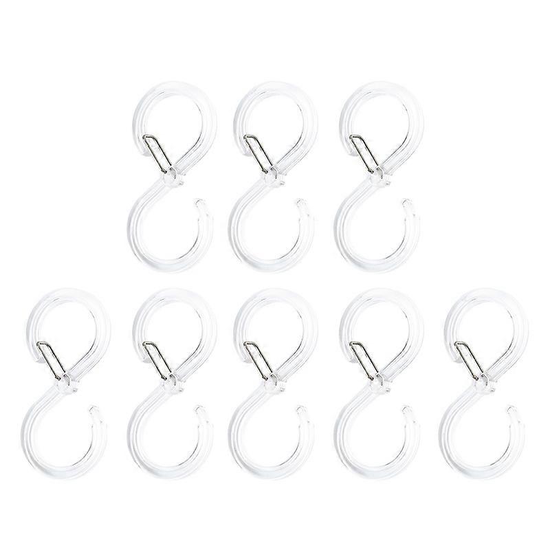 8Pcs Reusable Hook Widely Use Plastic S Shape Portable Wardrobe Hanger for Daily Use