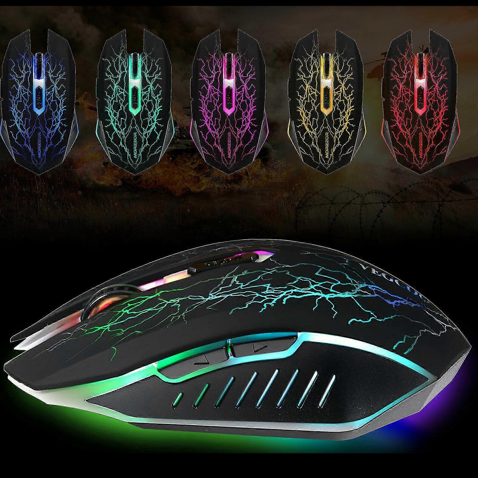 Rgb Led Wireless Silence Gaming Mouse Ergonomic Rechargeable 6 Button Mice
