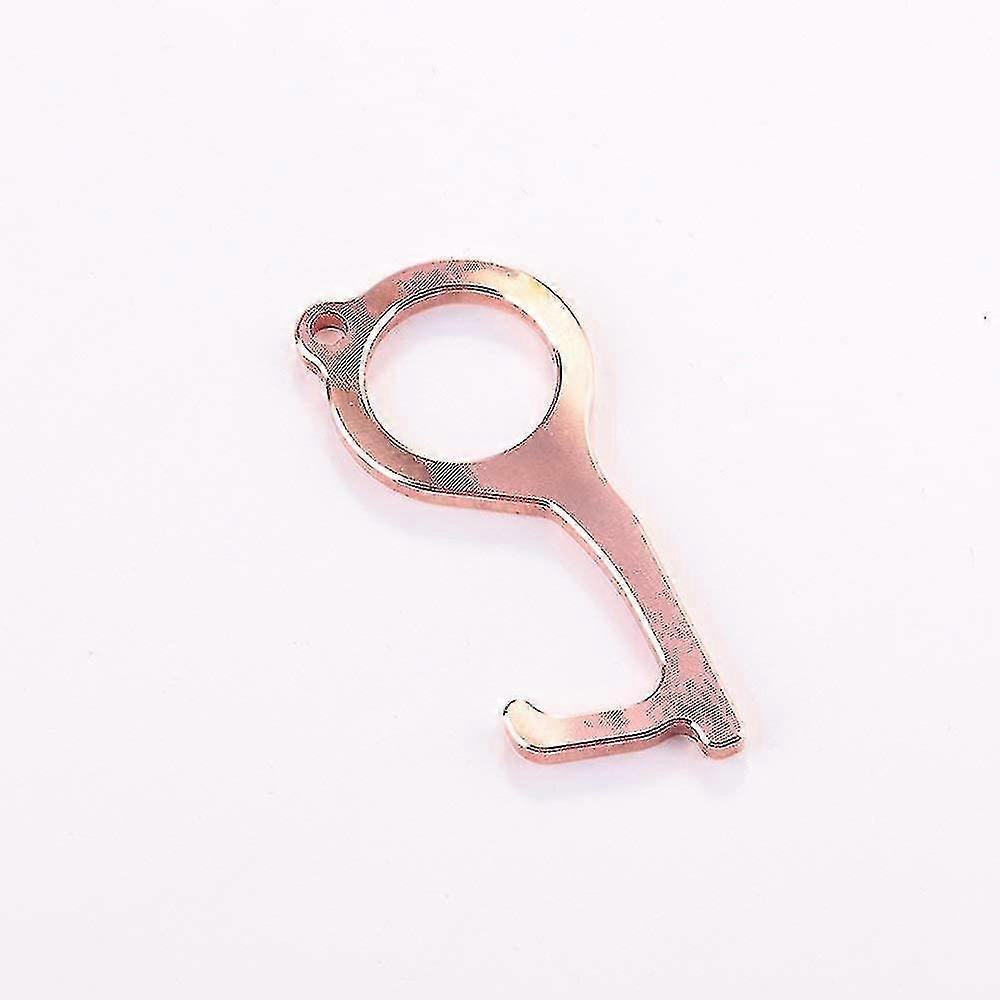 Contactless Copper Door Opener, Portable Edc Non-contact Sanitation Keychain