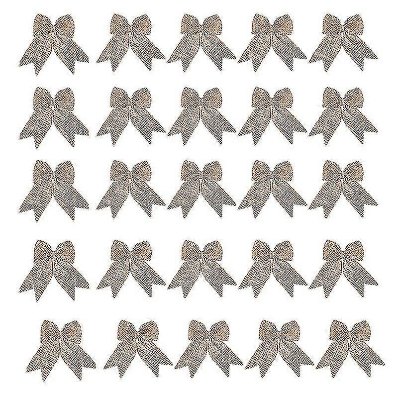 30 Pcs Burlap Bows Burlap Bow Knot Handmade Burlap Compatible With Christmas