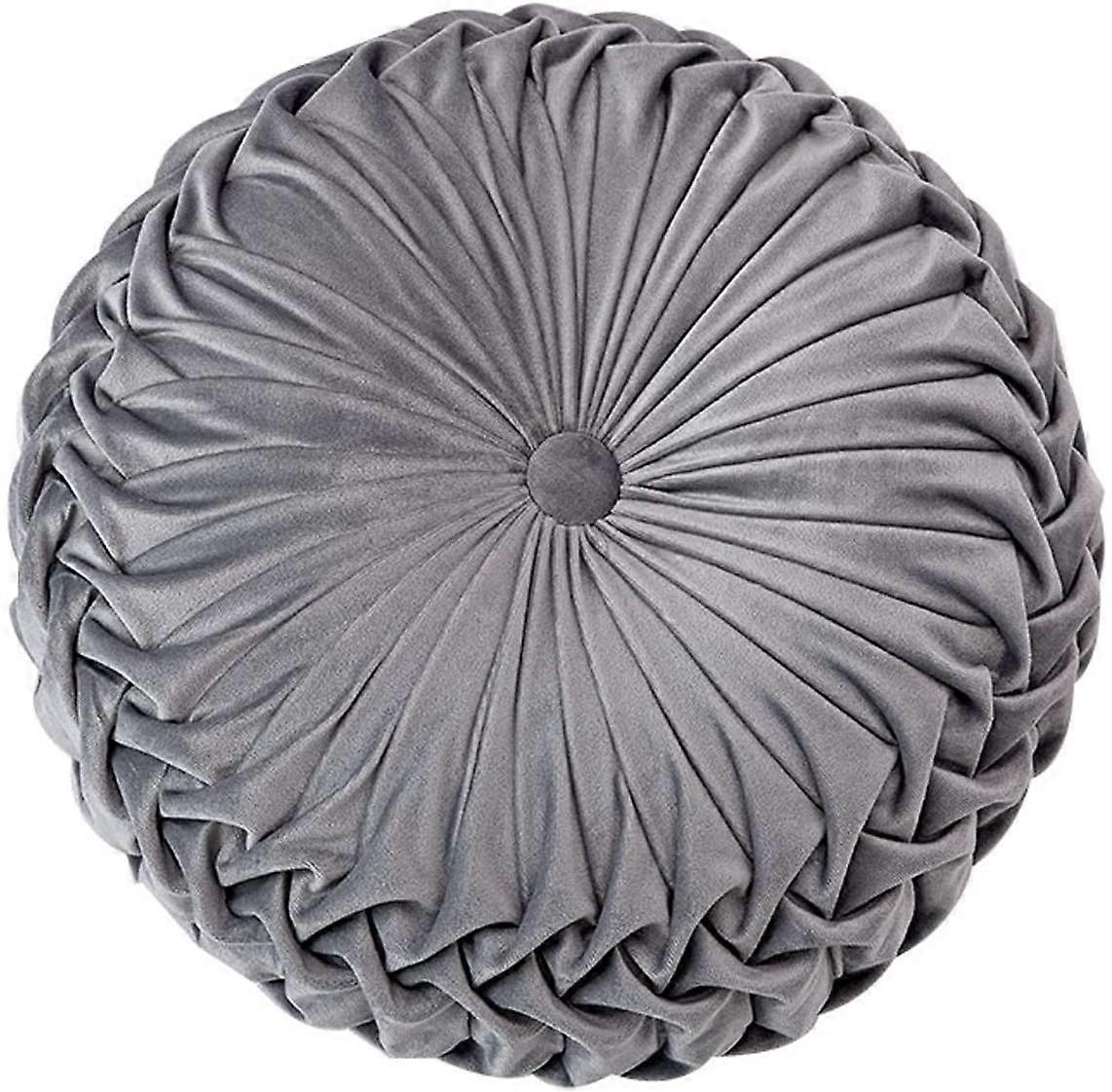 Divano Rivestimento 3D Zucca Rotondo Cuscino di Velluto 15 "x15", Grigio